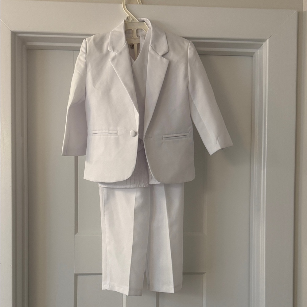 Classic White Kids' Dress Suit - 3-Piece Blazer, Vest & Pants